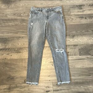 Universal Thread high rise distressed skinny jeans with raw hem